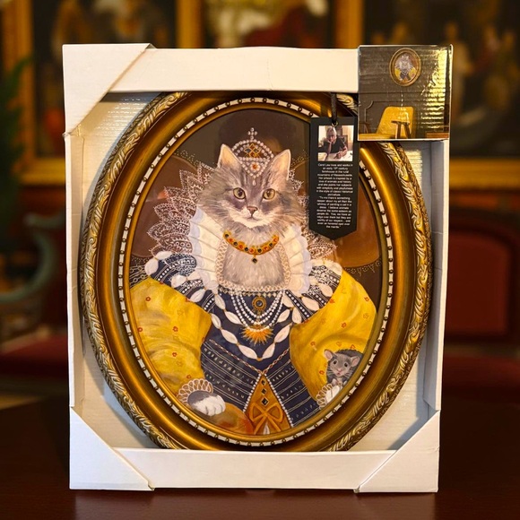 Carol Lew Art Other - Carol Lew Art NWT Whimsical Aristocratic Cat Portrait Ornate Framed Art Print